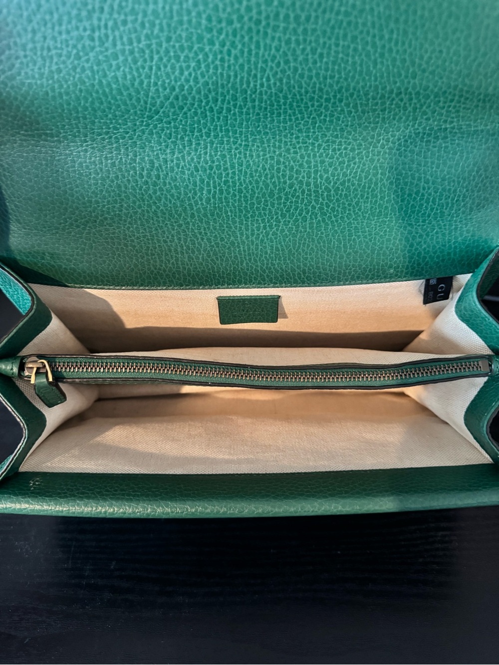 Gucci Green Leather Dionysus Small Shoulder Bag with Silver Chain - Picture 7 of 11